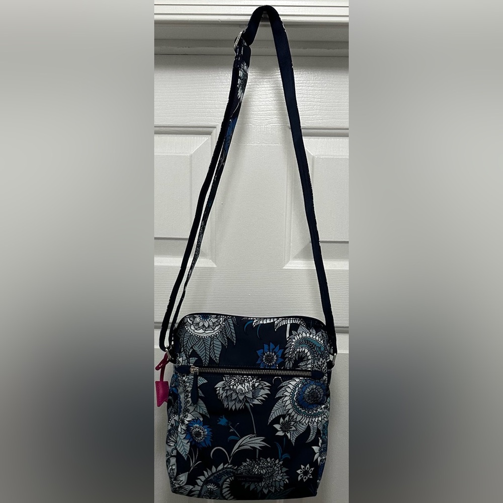 Vera Bradley Floral Blue Crossbody Bag Cornflower Blossoms